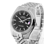 Rolex Datejust 36mm Stainless Steel Black Index Dial Smooth Bezel 116200-Da Vinci Fine Jewelry