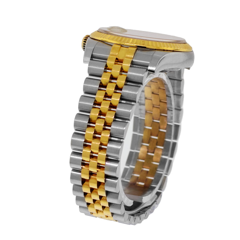 Rolex Datejust 36mm Yellow Gold & Steel Silver Jubilee Diamond Dial Fluted Bezel 116233-Da Vinci Fine Jewelry