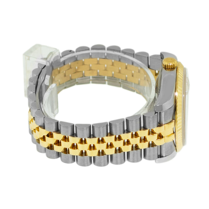 Rolex Datejust 36mm Yellow Gold & Steel Champagne Index Dial Fluted Bezel 116233-Da Vinci Fine Jewelry