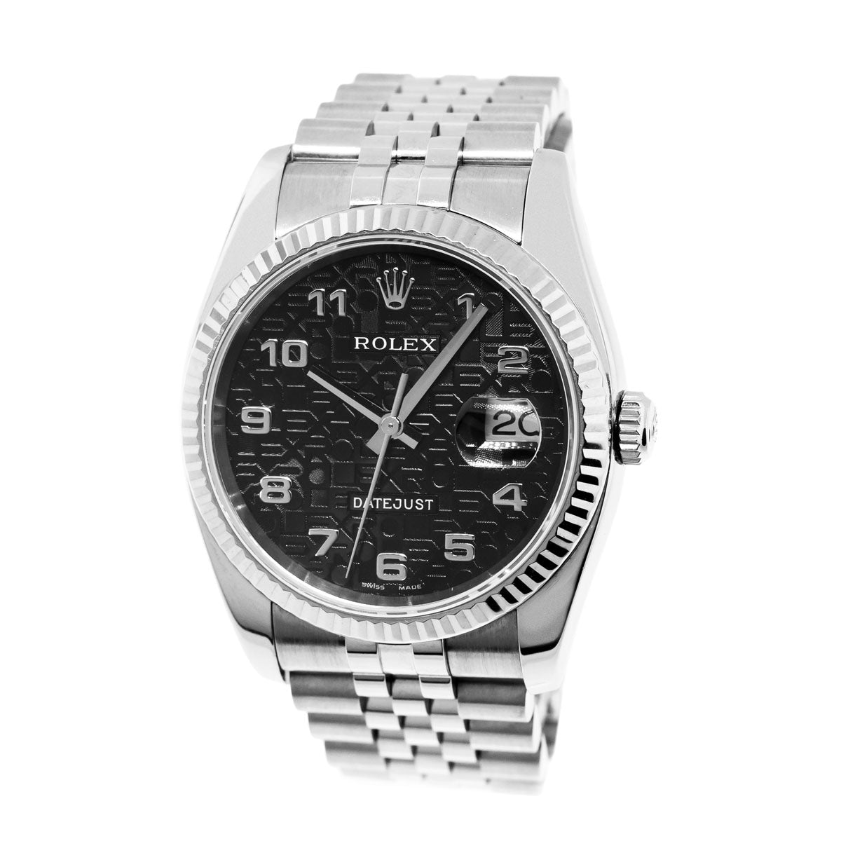 Rolex datejust black arabic dial sales
