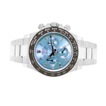 Rolex Daytona 40mm Platinum Ice Blue Diamond Dial & Brown Bezel 116506-Da Vinci Fine Jewelry