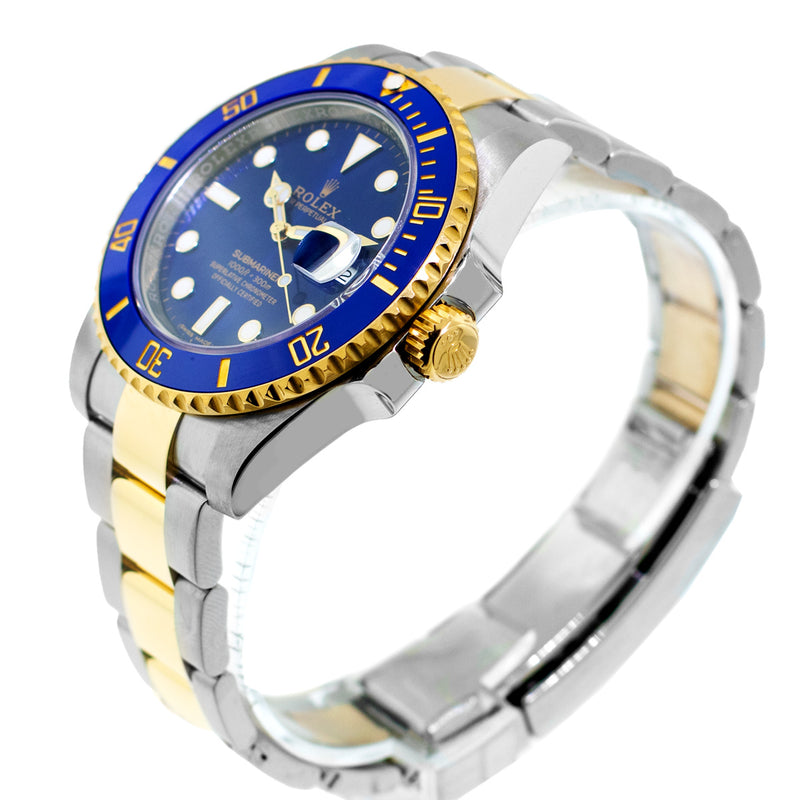 Rolex Submariner Date 40mm Yellow Gold & Steel Blue Dial & Blue Bezel 116613LB-Da Vinci Fine Jewelry