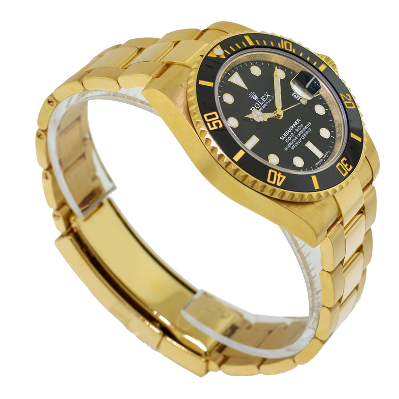 Rolex Submariner Date 40mm 18K Yellow Gold Black Dial & Black Bezel 116618-Da Vinci Fine Jewelry