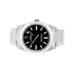 Rolex Oyster Perpetual 34mm Stainless Steel Black Index Dial Smooth Bezel 124200-Da Vinci Fine Jewelry