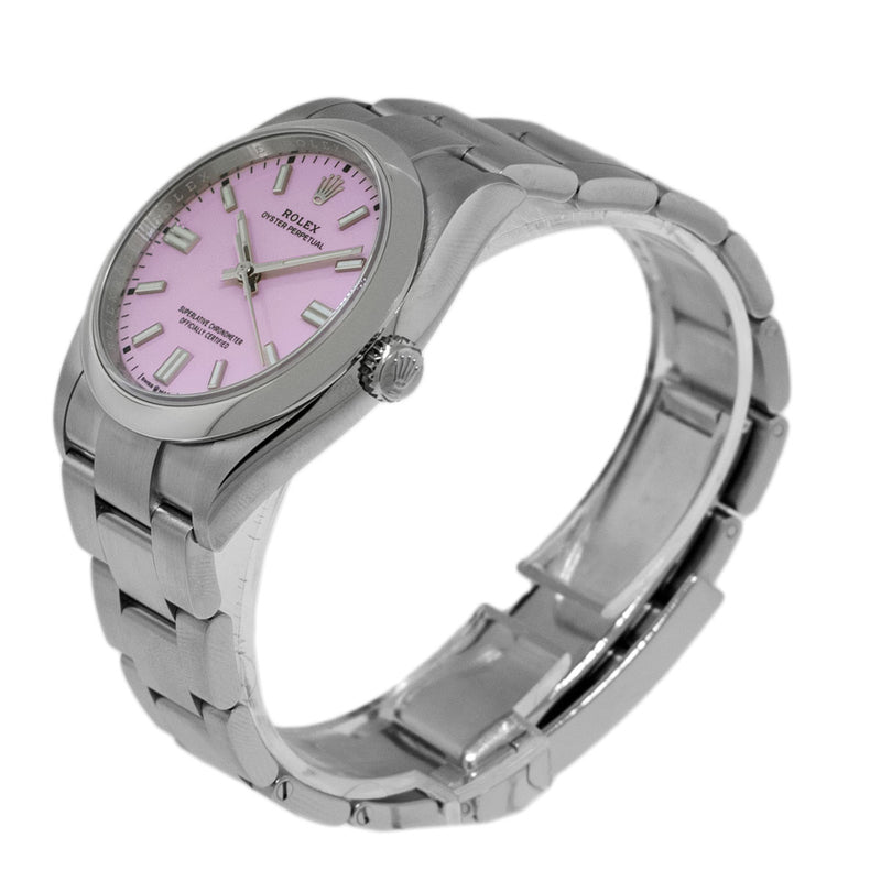 Rolex Oyster Perpetual 36 Watch - Domed Bezel - Candy Pink Index Dial - Oyster Bracelet (Ref#12600)