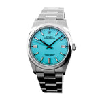 Rolex Oyster Perpetual 36mm Stainless Steel CUTSOM Tiffany Blue Index Dial & Smooth Bezel 126000-Da Vinci Fine Jewelry