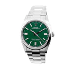 Rolex Oyster Perpetual 36mm Stainless Steel Green Index Dial & Smooth Bezel 126000-Da Vinci Fine Jewelry