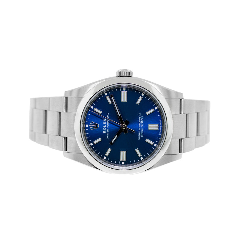 Rolex Oyster Perpetual 36mm Stainless Steel Blue Index Dial & Smooth Bezel 126000-Da Vinci Fine Jewelry