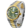 Rolex Datejust 36mm Yellow Gold & Steel Green Diamond Dial & Fluted Bezel 126233-Da Vinci Fine Jewelry