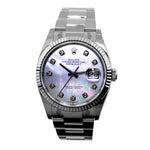 Rolex Datejust 36mm White Gold & Steel Mother of Pearl Diamond Dial Fluted Bezel 126234-Da Vinci Fine Jewelry