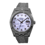 Rolex Datejust II 41mm Stainless Steel Mother of Pearl Diamond Dial 18K White Gold Fluted Bezel 126334-Da Vinci Fine Jewelry