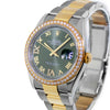 Rolex Datejust 36mm Yellow Gold & Steel Olive Green Roman Dial & Diamond Bezel 126283RBR-Da Vinci Fine Jewelry