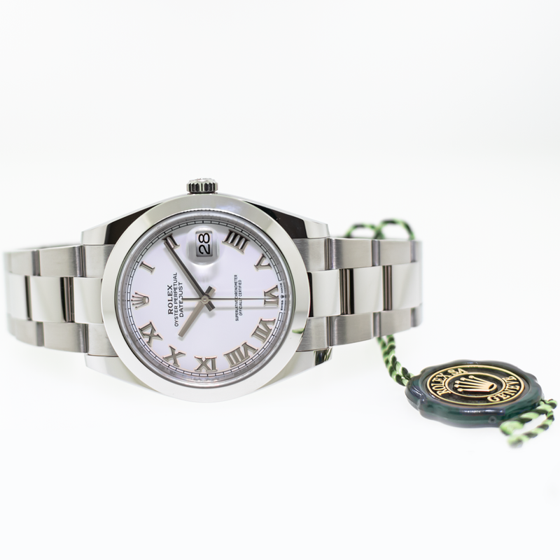 Rolex Datejust II 41mm Stainless Steel White Roman Dial & Smooth Bezel 126300-Da Vinci Fine Jewelry