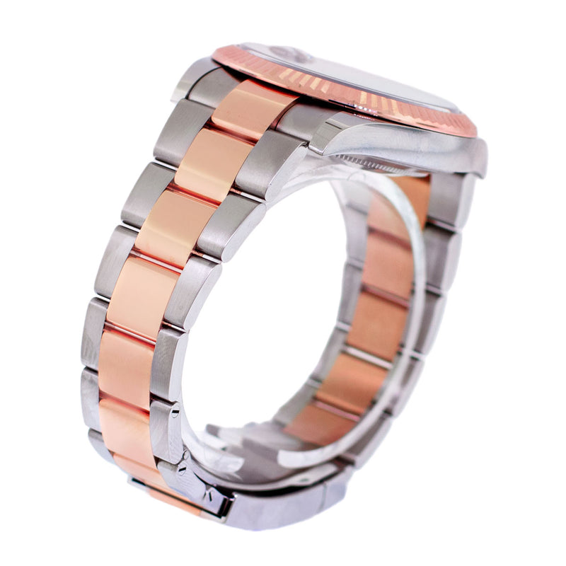 Rolex Datejust 41mm Everose Gold & Steel Sundust Index Dial & Fluted Bezel 126331-Da Vinci Fine Jewelry