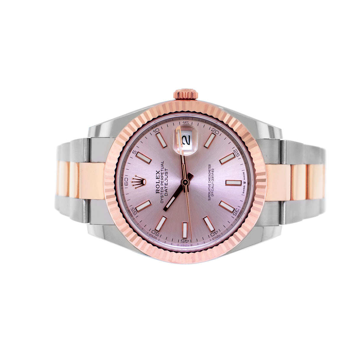 Rolex Datejust 41mm Everose Gold Steel 126331 Da Vinci Fine