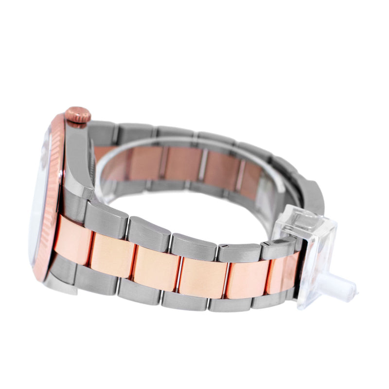 Rolex Datejust 41mm Everose Gold & Steel Sundust Index Dial & Fluted Bezel 126331-Da Vinci Fine Jewelry