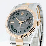 Rolex Datejust 41mm Everose Gold & Steel Wimbledon Dial & Fluted Bezel 126331-Da Vinci Fine Jewelry