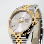 Rolex Datejust 41mm Yellow Gold & Stainless Steel Silver Index Dial & Fluted Bezel 126333-Da Vinci Fine Jewelry