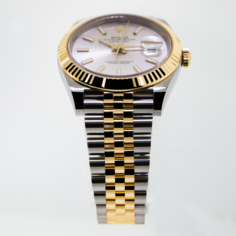 Rolex Datejust 41mm Yellow Gold & Stainless Steel Silver Index Dial & Fluted Bezel 126333-Da Vinci Fine Jewelry