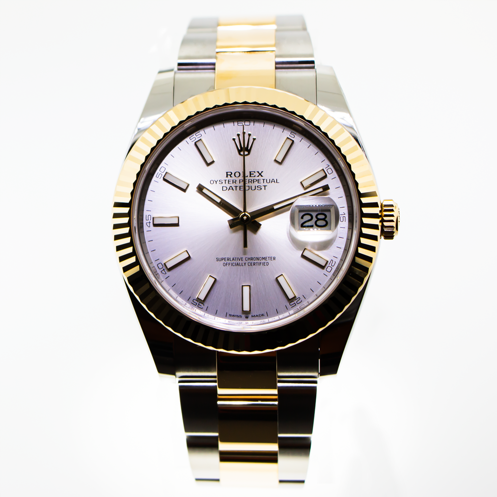 Rolex datejust gold silver hot sale