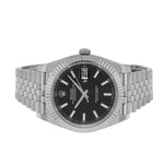 Rolex Datejust II 41mm Stainless Steel Black Index Dial 18K White Gold Fluted Bezel 126334-Da Vinci Fine Jewelry