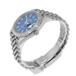 Rolex Datejust II 41mm Stainless Steel Blue Index Dial 18K White Gold Fluted Bezel 126334-Da Vinci Fine Jewelry
