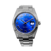 Rolex Datejust II 41mm Stainless Steel Blue Roman Dial 18K White Gold Fluted Bezel 126334-Da Vinci Fine Jewelry