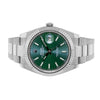 Rolex Datejust II 41mm Stainless Steel Green Index Dial 18K White Gold Fluted Bezel 126334-Da Vinci Fine Jewelry