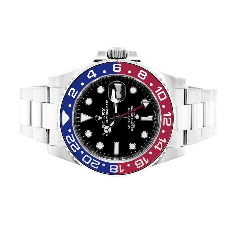 Rolex GMT-Master II 40mm Stainless Steel Black Dial & "Pepsi" Red & Blue Bezel 126710-Da Vinci Fine Jewelry