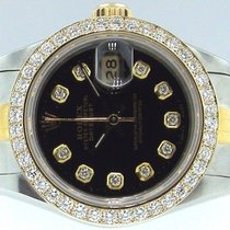 Rolex Lady-Datejust 26mm Yellow Gold & Steel Black Diamond Dial & Bezel 69173-Da Vinci Fine Jewelry