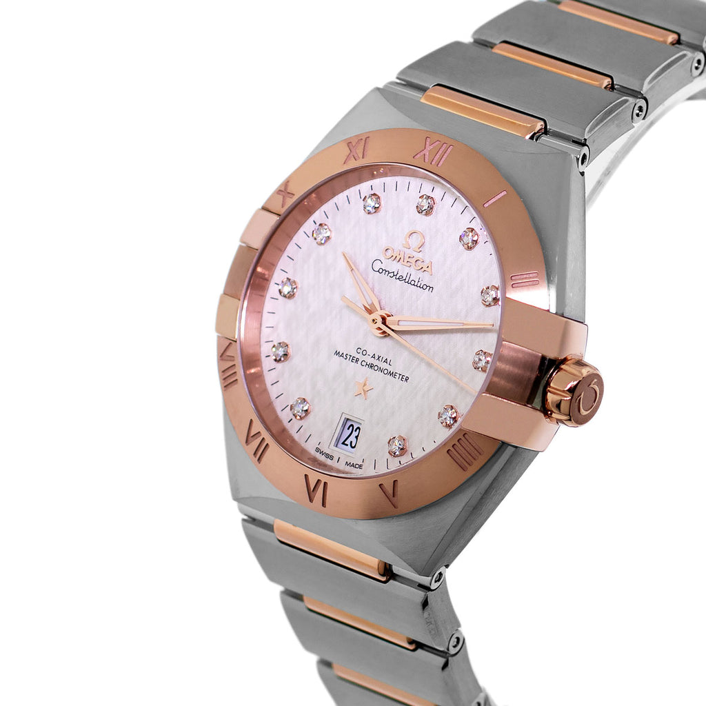 Omega Constellation Co Axial Master Chrono 36mm Rose Gold and Steel Silver Diamond Dial 131.20.36.20.52.001