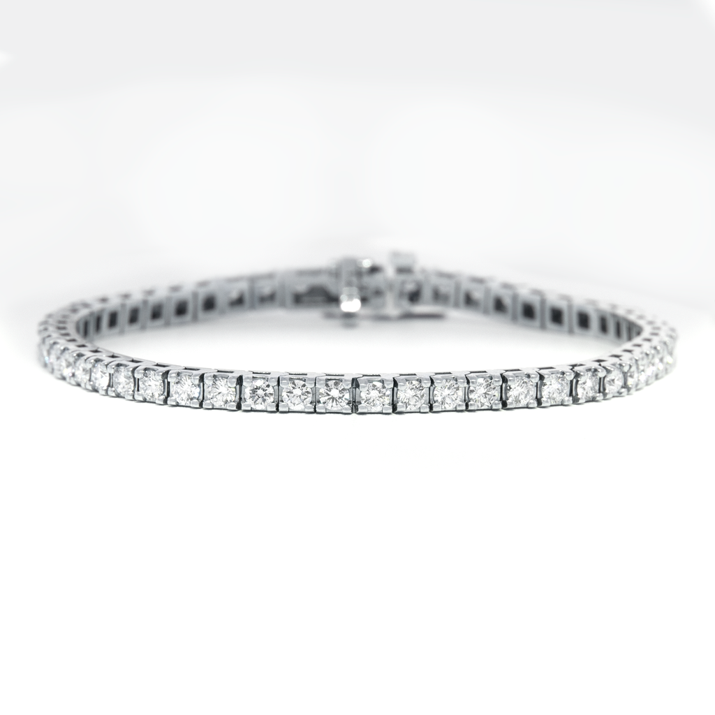 Diamond Tennis Bracelet - 14K White Gold - 4.02ct.