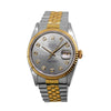 Rolex Datejust 36mm Yellow Gold Steel Rhodium Diamond Dial Fluted Bezel 16233-Da Vinci Fine Jewelry