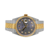 Rolex Datejust 36mm Yellow Gold Steel Rhodium Diamond Dial Fluted Bezel 16233-Da Vinci Fine Jewelry