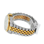 Rolex Datejust 36mm Yellow Gold Steel Rhodium Diamond Dial Fluted Bezel 16233-Da Vinci Fine Jewelry