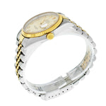 Rolex Datejust 36mm Yellow Gold Steel Silver Diamond Dial Fluted Bezel 16233-Da Vinci Fine Jewelry