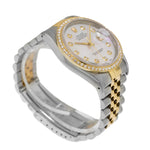 Rolex Datejust 36mm Yellow Gold Steel Mother of Pearl Diamond Dial, Diamond Bezel 16233-Da Vinci Fine Jewelry