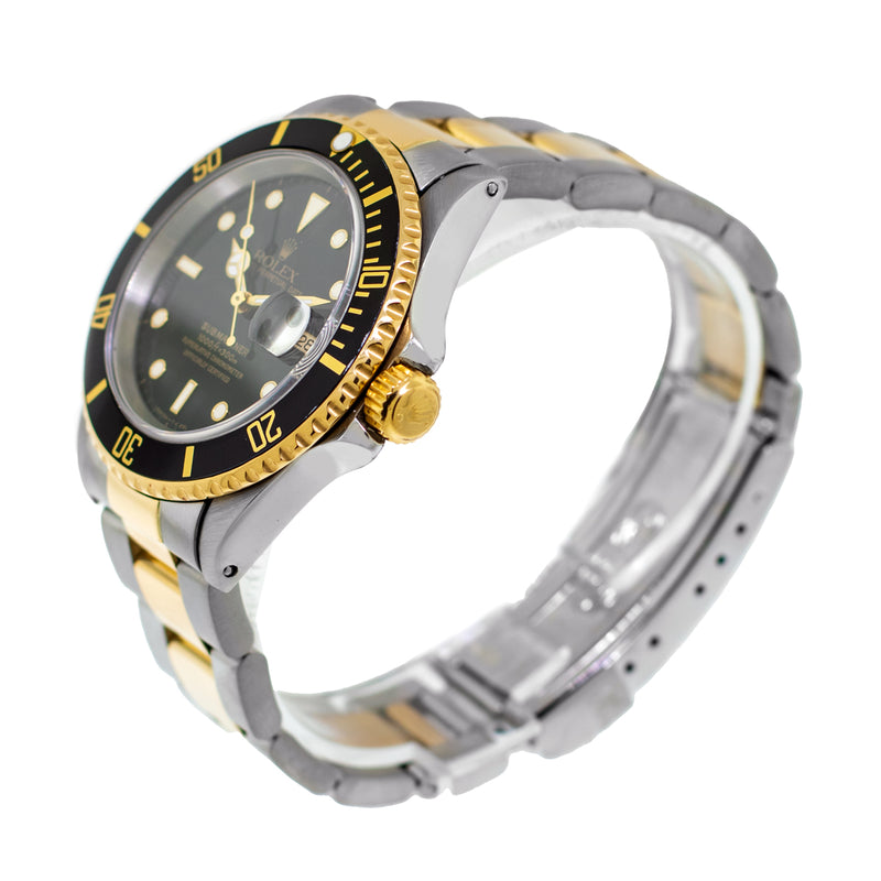 Rolex Submariner 40mm Yellow Gold & Steel Black Dial Black & Black Bezel 16613-Da Vinci Fine Jewelry