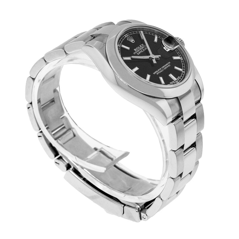 Rolex Lady-Datejust 31mm Stainless Steel Black Index Dial & Smooth Bezel 178240-Da Vinci Fine Jewelry