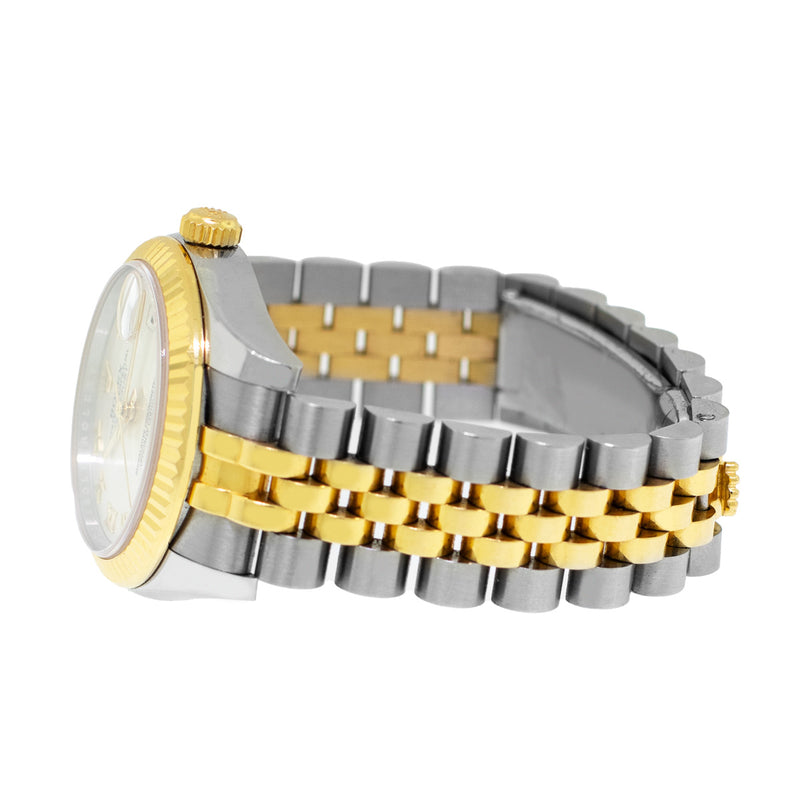 Rolex Datejust 31mm Yellow Gold & Steel Silver Roman Dial & Fluted Bezel 178273-Da Vinci Fine Jewelry