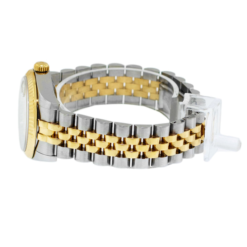 Rolex Lady-Datejust 31mm Yellow Gold & Steel Silver Jubilee Diamond Dial & Fluted Bezel 178273-Da Vinci Fine Jewelry