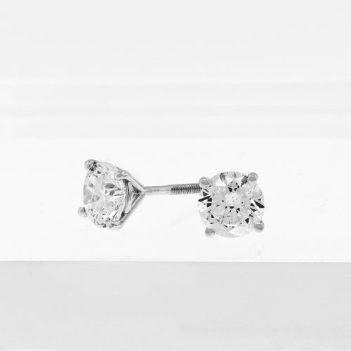 Diamond Stud Earrings - 14K White Gold - 2.03ct-Da Vinci Fine Jewelry