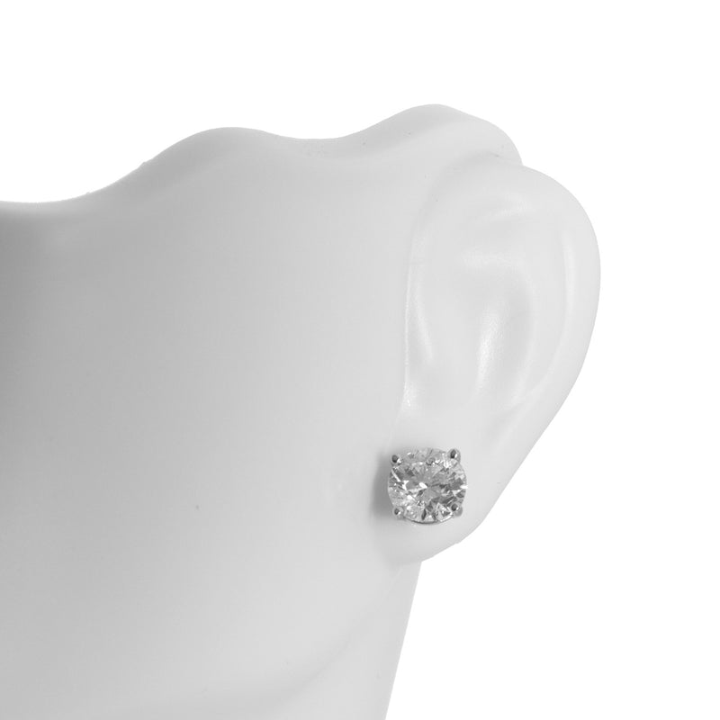 Diamond Stud Earrings - 14K White Gold - 2.40ct-Da Vinci Fine Jewelry