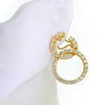 Italian Designer Diamond Hoop Earrings -7ct. - 18K Yellow Gold-Da Vinci Fine Jewelry