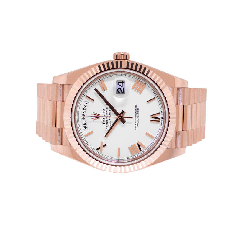228235 Rolex Day-Date 40mm Everose Gold White Roman Dial 228235 | Da Vinci ...