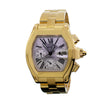 Cartier Roadster XL Chronograph 18K Yellow Gold Silver Roman Dial 2619-Da Vinci Fine Jewelry