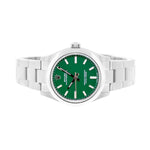 Rolex Oyster Perpetual 31mm Stainless Steel Green Index Dial & Smooth Bezel 277200-Da Vinci Fine Jewelry
