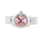 Rolex Lady-Datejust 28mm White Gold Steel Pink Diamond Dial Fluted Bezel 279174-Da Vinci Fine Jewelry