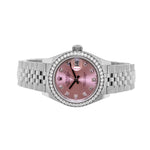 Rolex Datejust 28mm Stainless Steel Pink Diamond Dial & Diamond Bezel 279384RBR-Da Vinci Fine Jewelry