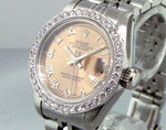 Rolex Lady-Datejust 26mm Stainless Steel Salmon Roman Dial & Diamond Bezel 69160-Da Vinci Fine Jewelry